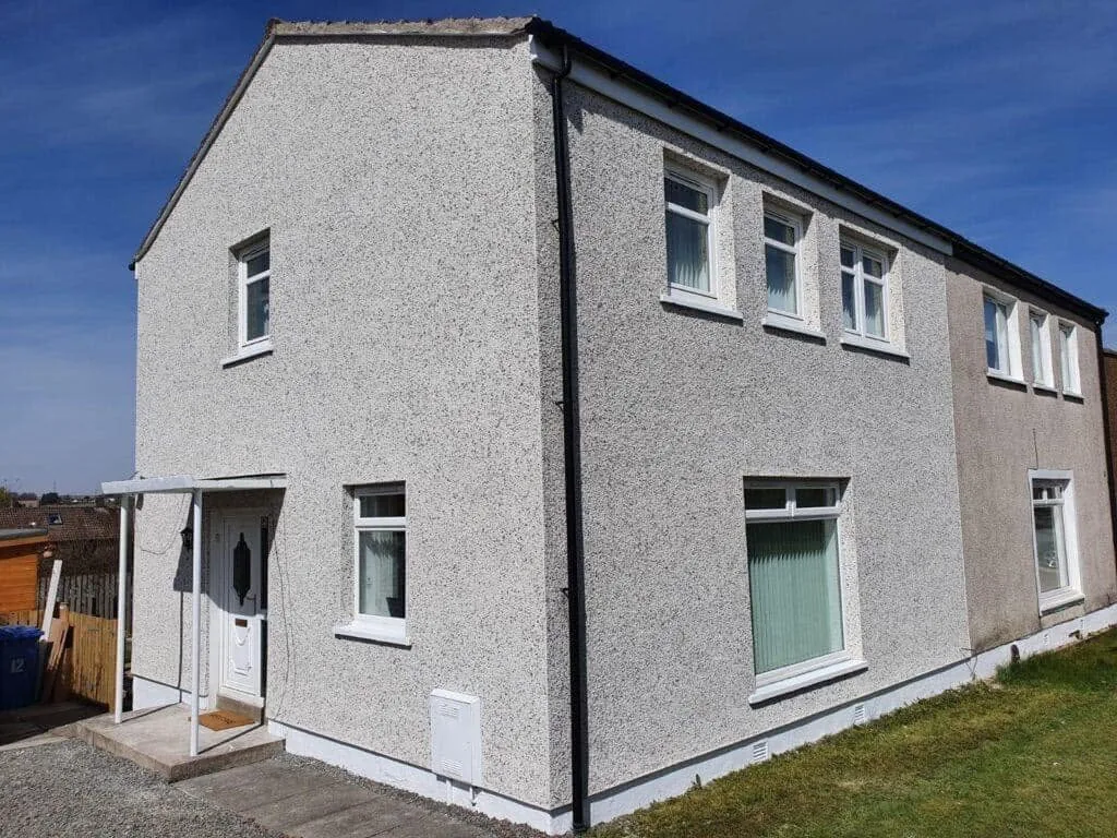 Completed exterior roughcasting project